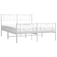 Bedframe met hoofd- en voeteneinde metaal wit 120 x 190 cm - thumbnail