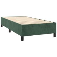 Boxspring met matras fluweel donkergroen 140x200 cm - thumbnail