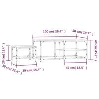 2-delige Tafeltjesset bewerkt hout sonoma eikenkleurig - thumbnail
