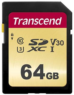 Transcend Premium 500S SDXC-kaart 64 GB Class 10, UHS-I, UHS-Class 3, v30 Video Speed Class Transcend Premium 500S SDXC-kaart 64 GB Class 10, UHS-I, UHS-Class 3, v30 Video Speed Class