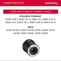 Samyang AF 18mm F2.8 FE MILC Groothoeklens Zwart - thumbnail