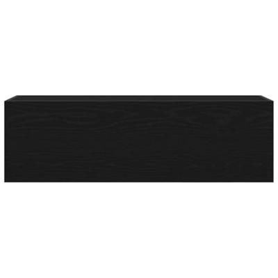 Badkamerwandkast 100x25x30 cm bewerkt hout zwart