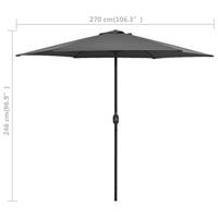 VidaXL Parasol met aluminium paal 270x246 cm antracietkleurig - thumbnail