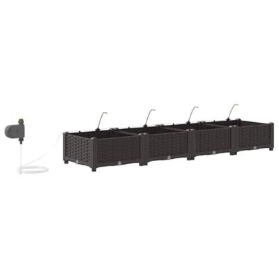 VidaXL Tuin bloempot 4 pcs bruin staal