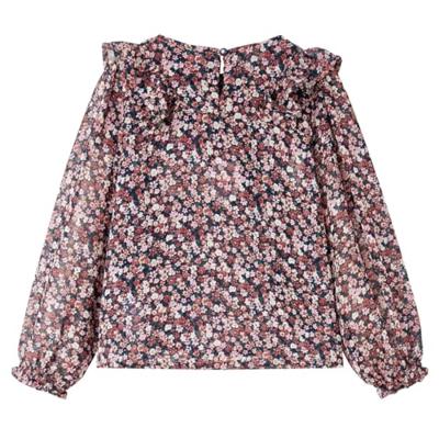 Kindershirt met lange mouwen bloemenprint 92 donkerroze Kindershirt met lange mouwen bloemenprint 92 donkerroze