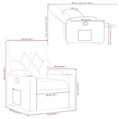 Fauteuil verstelbaar stof crèmekleurig