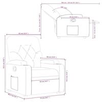 Fauteuil verstelbaar stof crèmekleurig - thumbnail