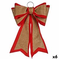 Lasso Kerstversiering 40 x 60 cm Rood Gouden PVC (6 Stuks) - thumbnail