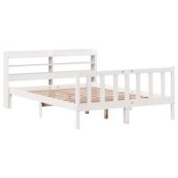 Bedframe zonder matras massief grenenhout wit 140x190 cm - thumbnail