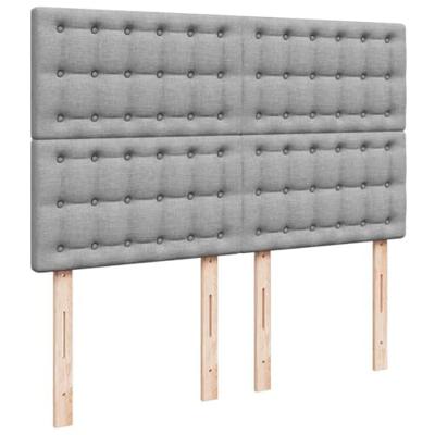 Boxspring met matras stof lichtgrijs 140x190 cm