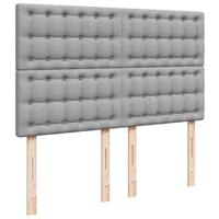 Boxspring met matras stof lichtgrijs 140x190 cm - thumbnail