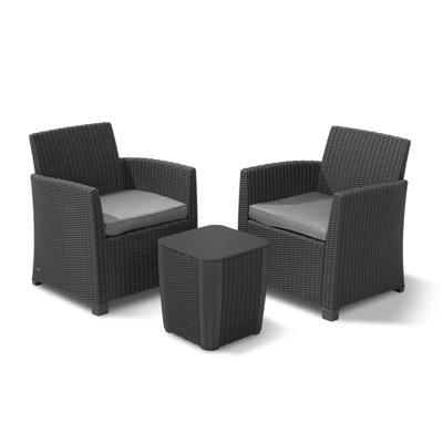 Corona balkonset met Luzon tafel antraciet Corona balkonset met Luzon tafel antraciet