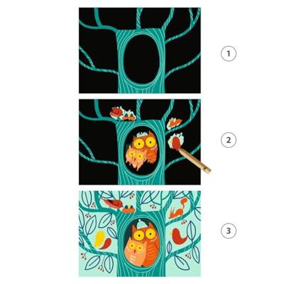 Kraskaarten Dieren om te ontdekken DJECO groen