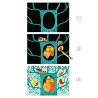 Kraskaarten Dieren om te ontdekken DJECO groen - thumbnail