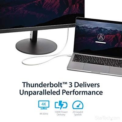 Thunderbolt 3-kabel 20 Gbit/s wit. 6ft 20 Gbit/s - wit