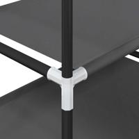 Schoenenrek 4-laags 44x28x77 cm nonwoven stof zwart - thumbnail