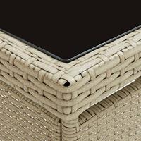 Tuintafel poly rattan en glas beige - thumbnail
