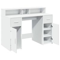 Bureau met LED-verlichting 120x55x91 cm bewerkt hout wit - thumbnail