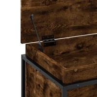 Opbergbox met deksel 60x40x51,5 cm bewerkt hout gerookt eiken - thumbnail