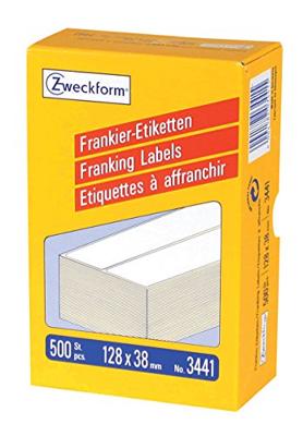 Frankeeretiket avery 3441 128x38mm 500st