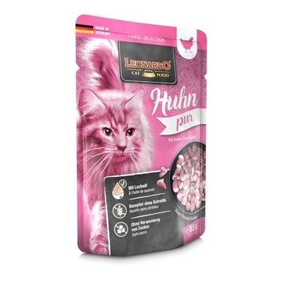 Leonardo zak [16 x 85 g pure kip] | natvoer zonder granen voor katten | compleet voer in praktische afzonderlijke porties