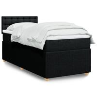 Boxspring met matras stof zwart 90x190 cm - thumbnail