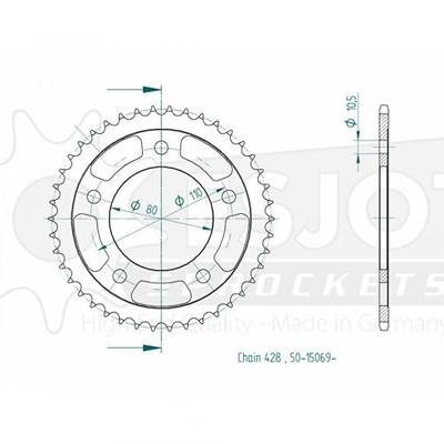ESJOT Chain wheel 428 42z steel black