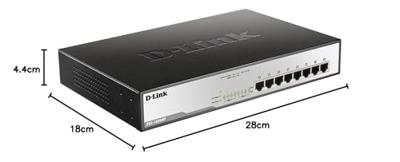 D-Link DGS-1008MP Netwerk switch 8 poorten 1 GBit/s PoE-functie