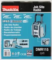 Makita DMR115 Bouwradio DAB, DAB+ AUX, Bluetooth, USB Spatwaterbestendig, Stofvast Turquoise, Zwart, Zilver - thumbnail