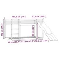 Stapelbed met glijbaan en gordijnen blauw 90x190 cm - thumbnail
