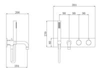 Style inbouw badthermostaat muur geborsteld koper - thumbnail
