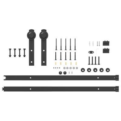 VidaXL Doos met onderdelen voor schuifdeur 200 cm staal zwart