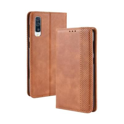 Magnetische Buckle retro Crazy Horse textuur horizontale Flip lederen case voor Galaxy A70 met houder & kaartsleuven & fotolijstjes (bruin) Magnetische Buckle retro Crazy Horse textuur horizontale Flip lederen case voor Galaxy A70 met houder & kaartsleuven & fotolijstjes (bruin)
