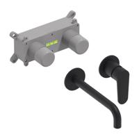 Inbouw Wastafelmengkraan MAY Forma Eenhendel Incl. Inbouwbox Mat Zwart PED - thumbnail