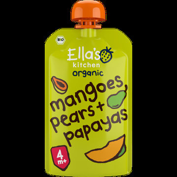 Ella&apos;s Kitchen Mango&apos;s, peren + papaya&apos;s 4+ biologisch 120 g bij Jumbo