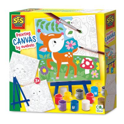 SES schilderen op nummer canvas - bosdieren