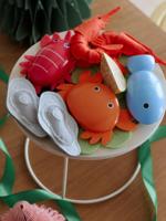 Houten FSC® fruitschaal blauw - thumbnail