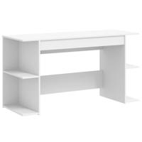 Bureau 140x50x75 cm bewerkt hout wit - thumbnail
