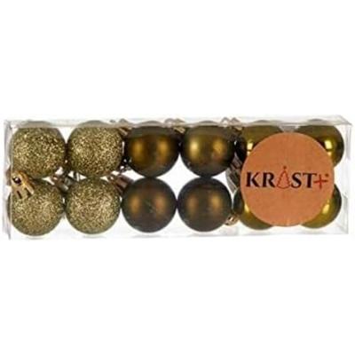 Set kerstballen 3 x 4 x 3 cm Groen Plastic (12 Stuks)