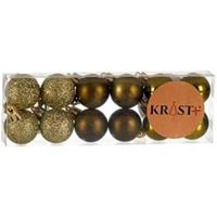 Set kerstballen 3 x 4 x 3 cm Groen Plastic (12 Stuks) - thumbnail