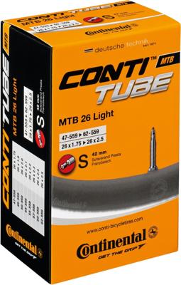 CONTINENTAL binnenband "mtb 26 light" conti tube mtb 26" 47/60-559 s42 lig