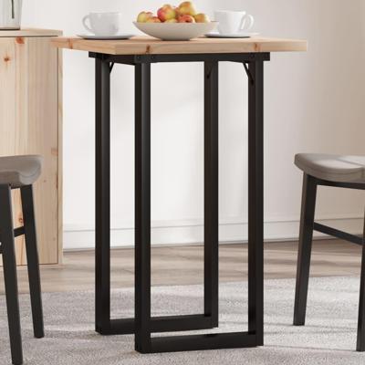 Eettafel O-frame 50x50x75,5 cm massief grenenhout en staal