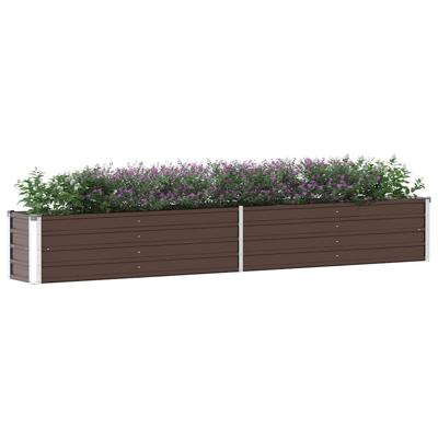 VidaXL Plantenbak verhoogd 320x40x45 cm gegalvaniseerd staal bruin