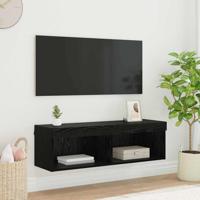 TV-wandkast Panama Zwart Eiken 100 x 30 x 30 cm Bewerkt hout - thumbnail