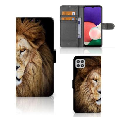 Samsung Galaxy A22 5G | Telefoonhoesje | Met pasjeshouder | Leeuw