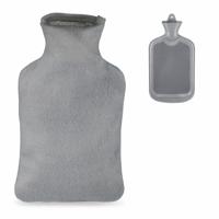 Relaxdays warmwater kruik met hoes grijs 2 l | 6 stuks - thumbnail