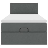 Ottoman bed met matras en LED's 100x200cm stof donkergrijs - thumbnail