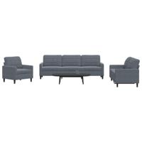 4-delige Loungeset met kussens fluweel donkergrijs - thumbnail