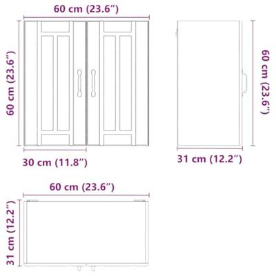 Keukenwandkast Lucca bewerkt hout sonoma eikenkleurig Keukenwandkast Lucca bewerkt hout sonoma eikenkleurig