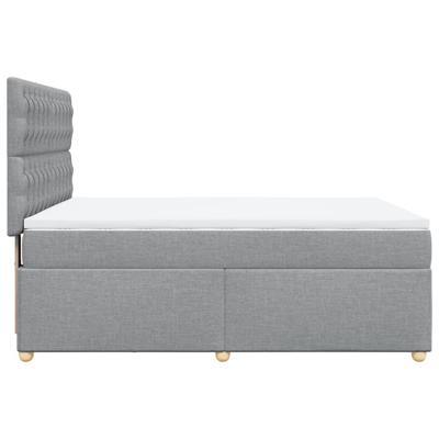 Boxspring met matras stof lichtgrijs 140x200 cm - thumbnail